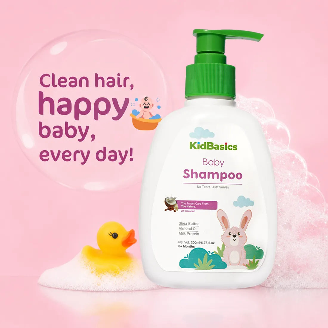 Natural No Tears Baby Shampoo | Gentle on Scalp | 0+ Months