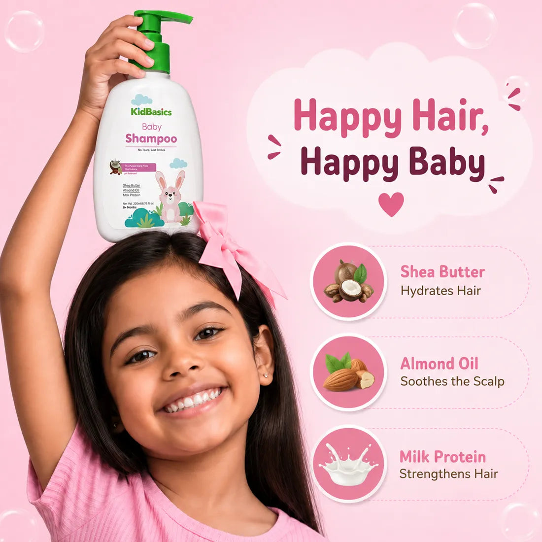 Natural No Tears Baby Shampoo | Gentle on Scalp | 0+ Months