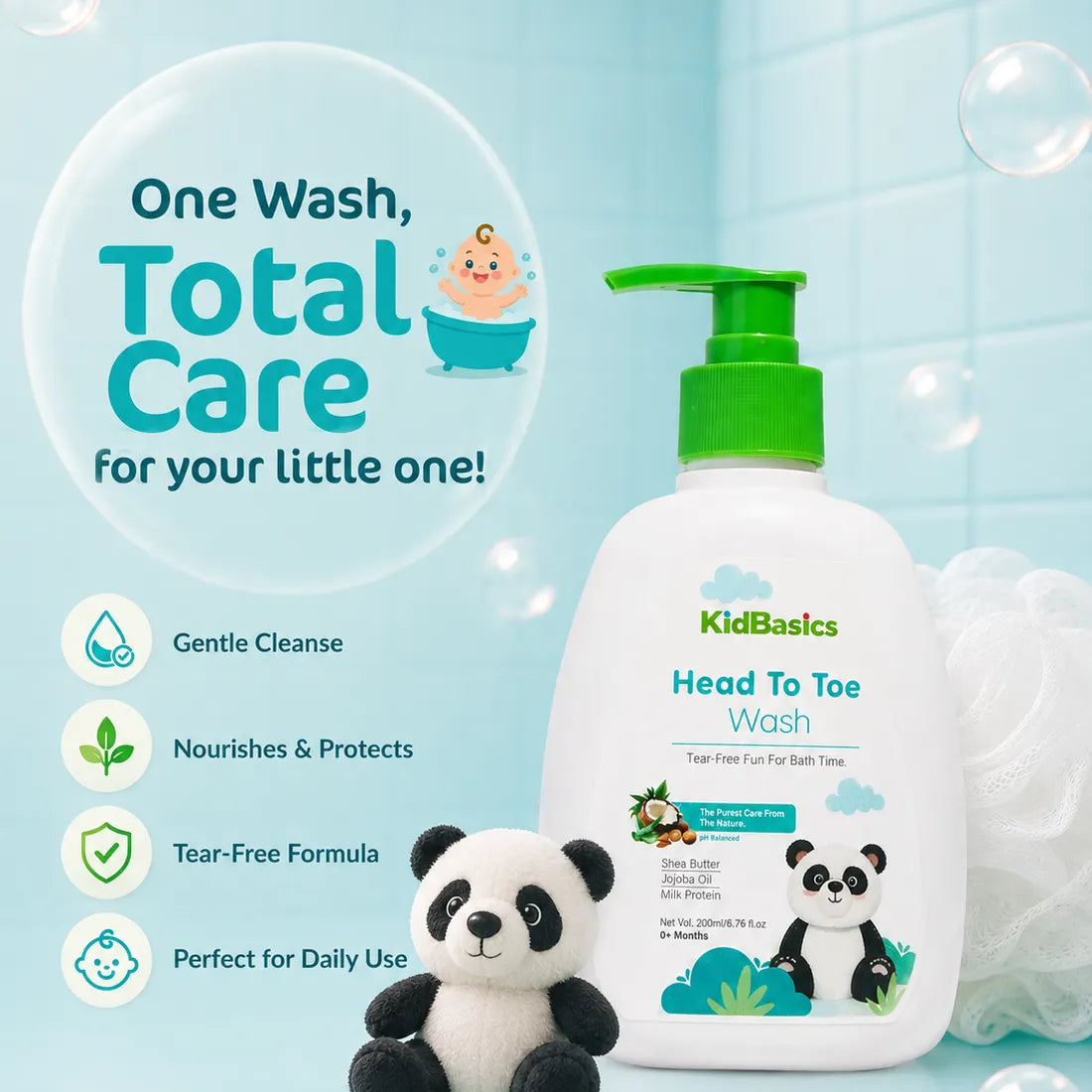 Head to Toe Wash | pH Balanced Gentle Daily Care | 200 ML