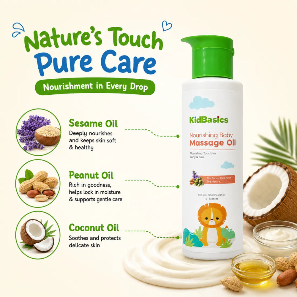 Baby Massage Oil | Natural, Gentle and Nourishing Formula | 100 ML