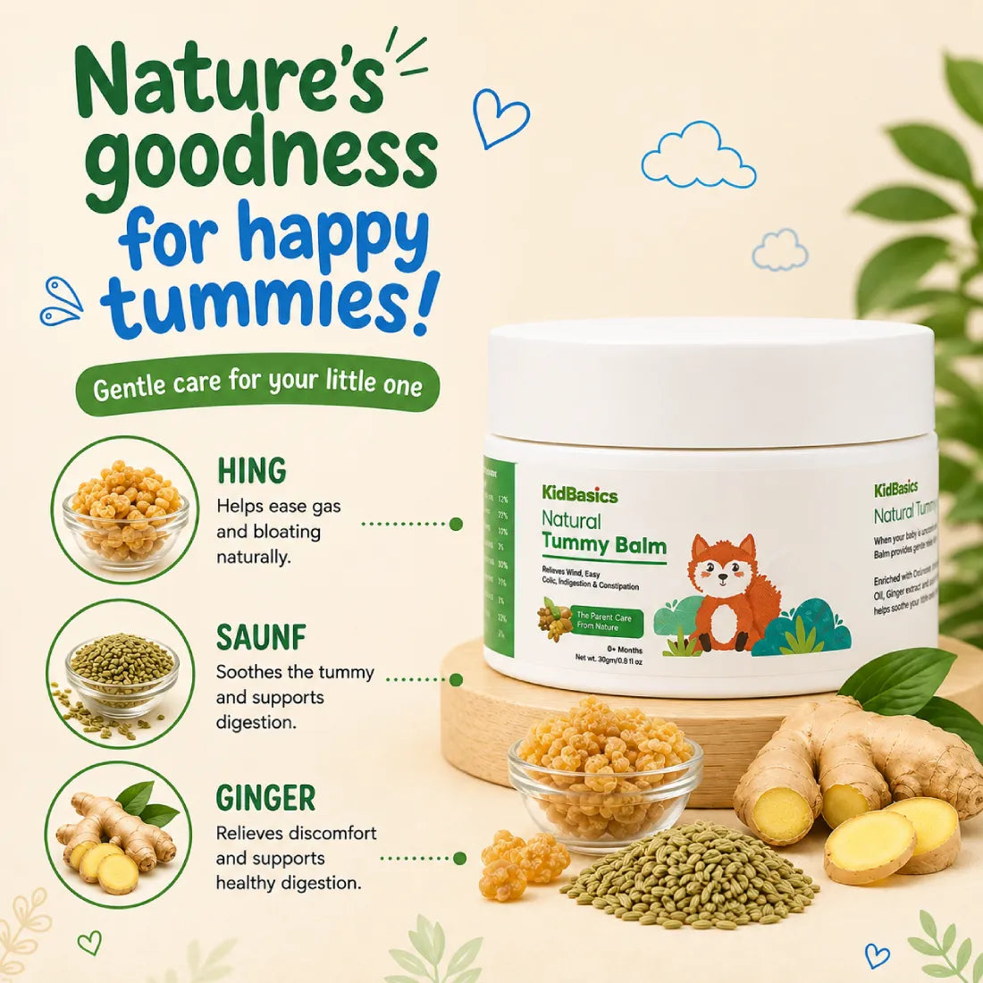 Natural Tummy Balm | Instant Relief from Colic and Gas | 0+ Years